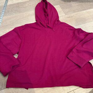 NIKE YOGA WOMENS CROPPED HOODED DRI FIT SWEATSHIRT MEDIUM MAGENTA PINK